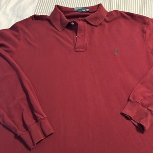 Polo Ralph Lauren 3XLT Long Sleeve 100% Cotton Mesh Burgundy Maroon Like New